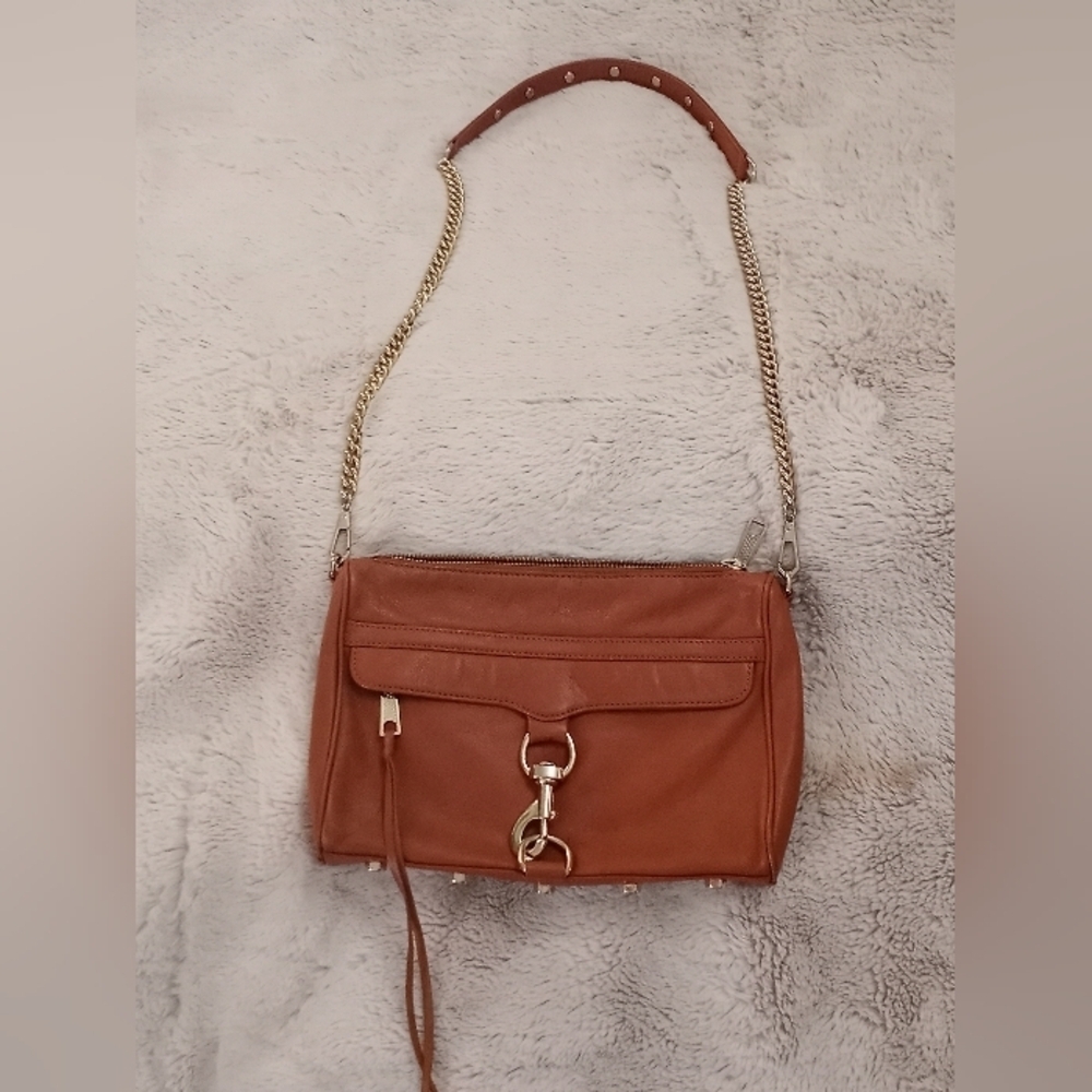 Rebecca Minkoff Leather Classic Casual Gold Hardwear Convertible Chain Crossbody